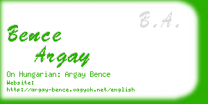 bence argay business card